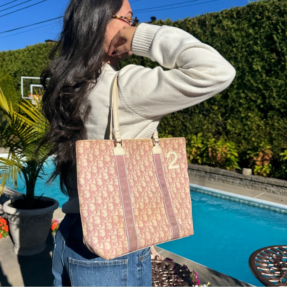 Vintage Christian Dior Pink Tote Bag